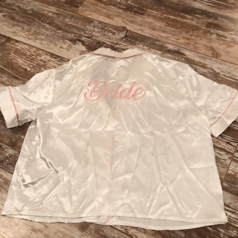 New Weekend Edition “Bride” Pajama Silky Top size small